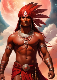 Plakat pionowy A1 Fantasy Czerwony Indianin 4