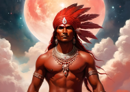 Plakat poziomy A2 Fantasy Czerwony Indianin 4