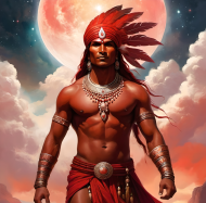 Ekologiczna bluza z kapturem z nadrukiem Fantasy Czerwony Indianin 4