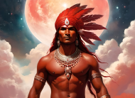 Plakat obraz canvas poziomy A2 Fantasy Czerwony Indianin 4