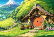Plakat poziomy A1 Fantasy Chatka Hobbita 1