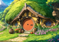 Plakat poziomy A2 Fantasy Chatka Kraina Hobbita 1