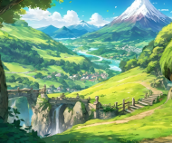 Torba ekologiczna na zakupy full print Fantasy Chatka Kraina Hobbita 1