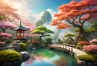 Wielofunkcyjna chusta komin z nadrukiem full print Japonia 1