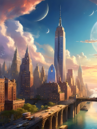 Kolorowa bluza z kapturem z nadrukiem New York 1