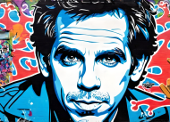Plakat obraz canvas pionowy A2 Ben Stiller grafitti 1