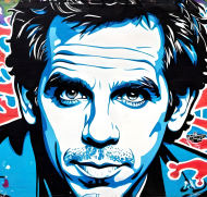 Bluza z kapturem z nadrukiem Ben Stiller grafitti 1