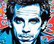 Torba na zakupy z dlugimi uszami z nadrukiem Ben Stiller grafitti 1
