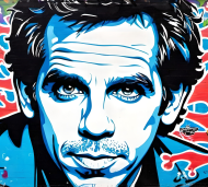 Ekologiczna bluza z kapturem z nadrukiem Ben Stiller grafitti 1