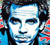 Ekologiczna bluza z kapturem z nadrukiem Ben Stiller grafitti 1