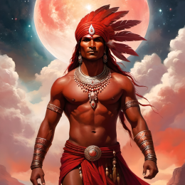Ekologiczna koszulka T-Shirt z nadrukiem Fantasy Czerwony Indianin 4