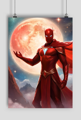 Plakat pionowy A2 Fantasy Czerwony Batman 1 - TOP KOSZULKI - fajne koszulki i gadżety z nadrukiem