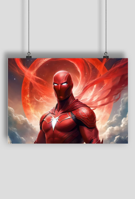 Plakat poziomy A2 Fantasy Czerwony Batman 2 - TOP KOSZULKI - fajne koszulki i gadżety z nadrukiem