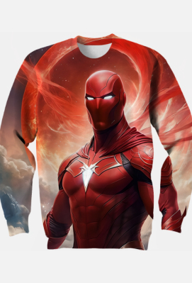 Meska bluza full print Fantasy Czerwony Batman 2 - TOP KOSZULKI - fajne koszulki i gadżety z nadrukiem