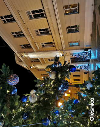 Podkladka pod mysz komputerowa Olesnica Rynek choinka na olesnickim Rynku