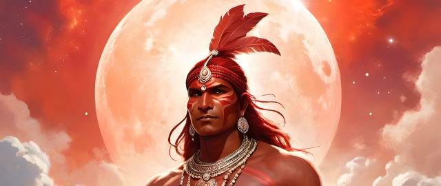 Kolorowy kubek Fantasy Czerwony Indianin 1