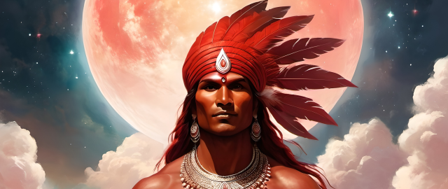 Kolorowy kubek Fantasy Czerwony Indianin 4