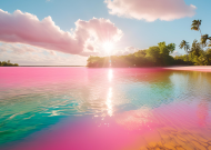 Plakat A2 59x42 Różowe Jezioro