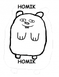 Homik z napisem