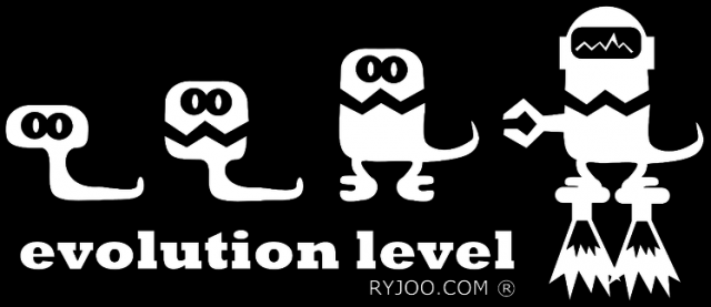 evolution level - ryjoo - km - b/w/r