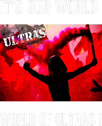 JESTEM KIBICEM I TEGO SIĘ NIE WSTYDZĘ , IT'S OUR WORLD , WORLD OF ULTRAS koszulka męska