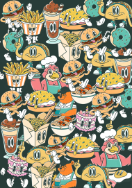 Koszulka jedzonko,Smacznego, Fast food, Burger, Cute World