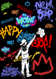 Bluza z kapturem Graffitii 2 czarna Cute World