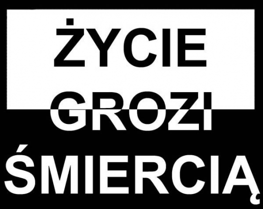 Życie grozi śmiercią damska czarna