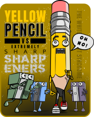 Żółty Ołówek Vs. Temperówki T-Shirt 1.0 B_M