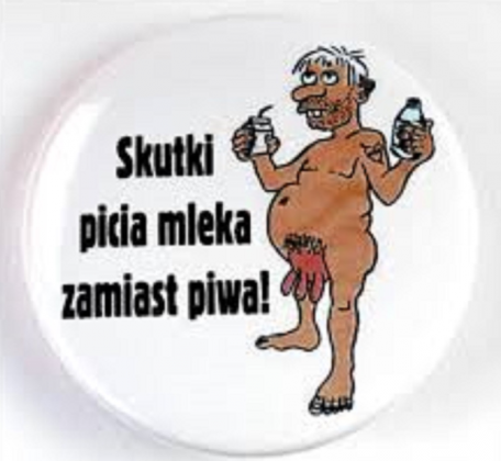 koszulka męska skutki picia mleka zamiast piwa