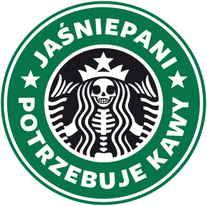 Jaśniepani potrzebuje kawy (grafika bez przetarć))