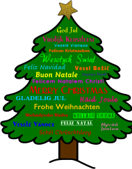 Plakat A1 Poziomy - Boże Narodzenie - Życzenia świąteczne w wielu językach