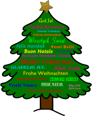 Bluza Damska Klasyczna - Boże Narodzenie - Życzenia świąteczne w wielu językach