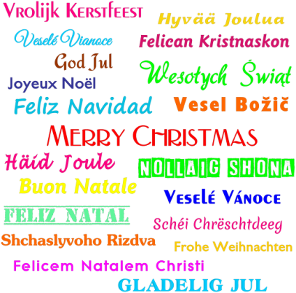 Fartuch FullPrint - Życzenia świąteczne w wielu językach