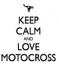 T-Shirt Biały Męski Keep Calm And Love Motocross