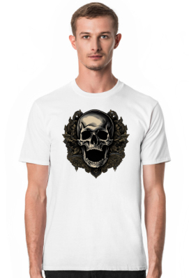Death Skull AI7 Tshirt White - Sharkforge - wyjątkowe koszulki
