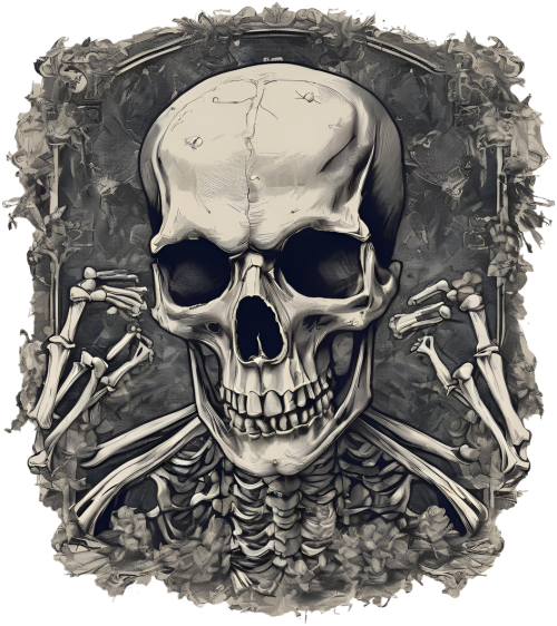 Death Skull AI4 Tshirt Black