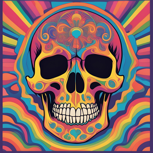 Psychodelic Skulls AI1 Tshirt