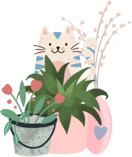 Bluza damska Wesoły kot w kwiatach