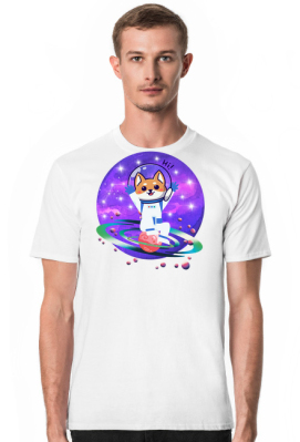 T-shirt męski Pies astronauta kosmos - Positivka