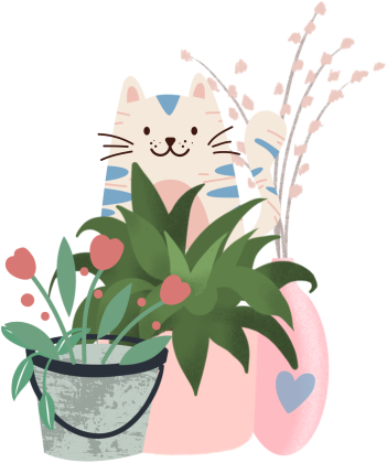 Bluza damska Wesoły kot w kwiatach