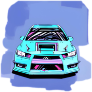 Koszulka z nadrukiem japońskiego auta