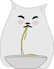 Kosmetyczka XL – Kot jedzący spaghetti