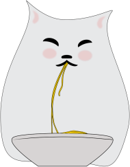 Komin - lekki i wielofunkcyjny – Kot jedzący spaghetti