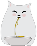 Kubek – kot jedzący spaghetti