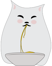 Kubek – kot jedzący spaghetti