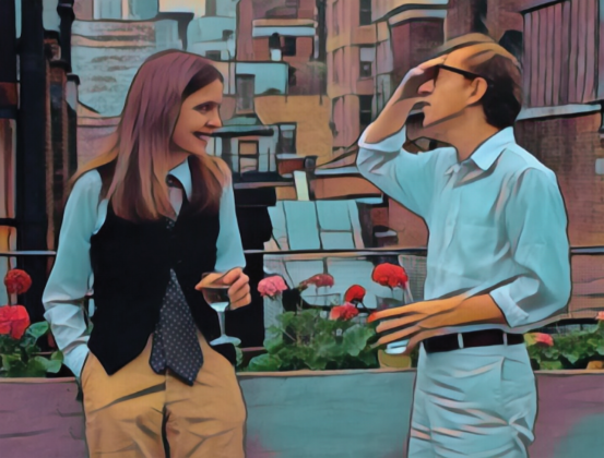 Annie Hall Woody Allen Scena z Szampanem Kreskówka