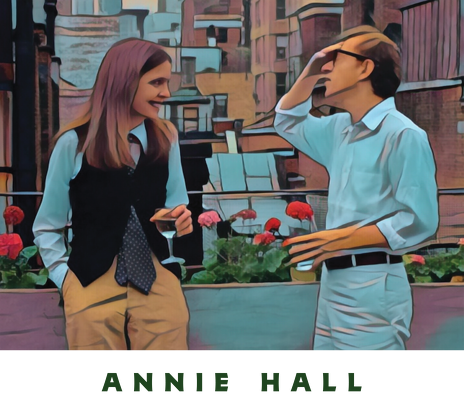 Annie Hall Woody Allen Scena z Szampanem Kreskówka Tekst