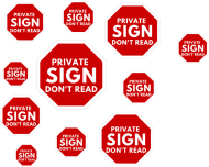 Private Sign Don't Read