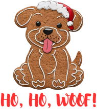 Piernik Świąteczny Pies Czapka Mikołaja Ho Ho Woof